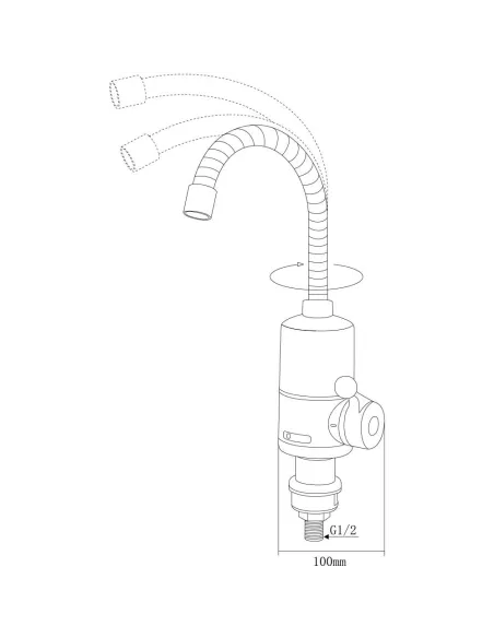 Смеситель для кухни с подогревом воды Aquatica NZ-6B312W, 3 кВт - 3