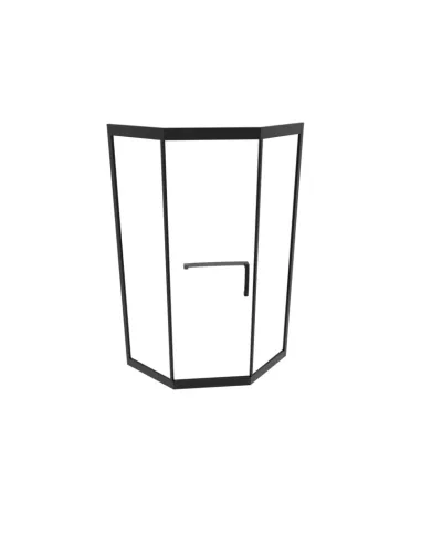 Душевая кабина без поддона Asignatura Tinto 100х100 раздвижная, пятиугольная, профиль черный - 2