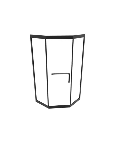 Душевая кабина без поддона Asignatura Tinto 100х100 раздвижная, пятиугольная, профиль черный - 2