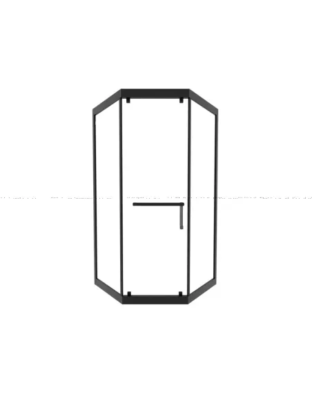Душевая кабина без поддона Asignatura Tinto 100х100 раздвижная, пятиугольная, профиль черный - 3