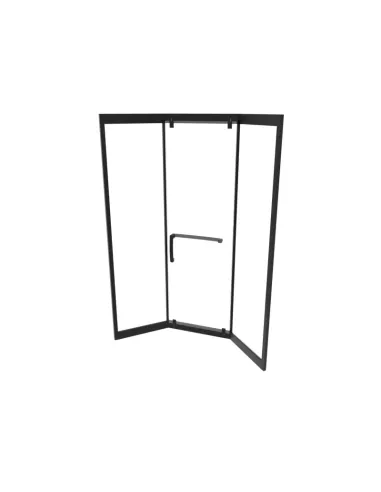 Душевая кабина без поддона Asignatura Tinto 100х100 раздвижная, пятиугольная, профиль черный - 5