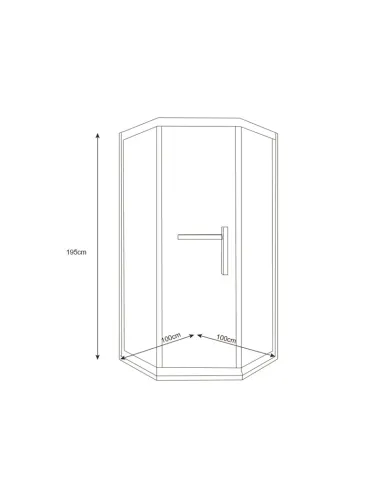 Душевая кабина без поддона Asignatura Tinto 100х100 раздвижная, пятиугольная, профиль черный - 6