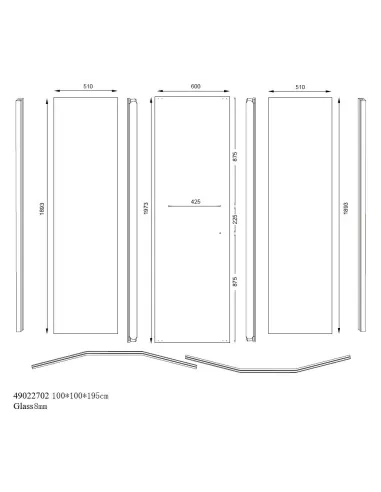 Душевая кабина без поддона Asignatura Tinto 100х100 раздвижная, пятиугольная, профиль черный - 7