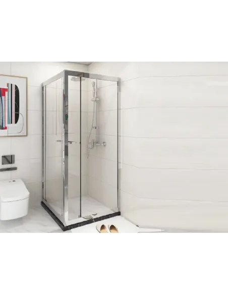 Душевая кабина без поддона Asignatura Tinto 90х90 раздвижная, квадратная - 2