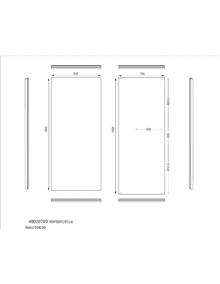 Душевая кабина без поддона Asignatura Tinto 90х90 раздвижная, квадратная - 6