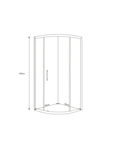 Душова кабіна без піддону Asignatura Altea 90х90 розсувна, напівкругла - 6