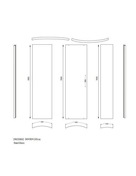 Душова кабіна без піддону Asignatura Altea 90х90 розсувна, напівкругла - 7