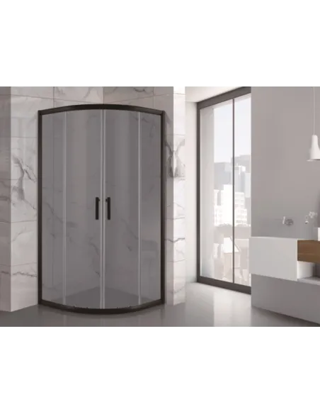 Душевая кабина без поддона Asignatura Velvet 90х90 раздвижная, полукруглая, стекло серое - 2