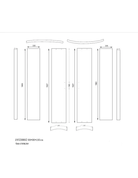 Душевая кабина без поддона Asignatura Velvet 90х90 раздвижная, полукруглая, стекло серое - 7