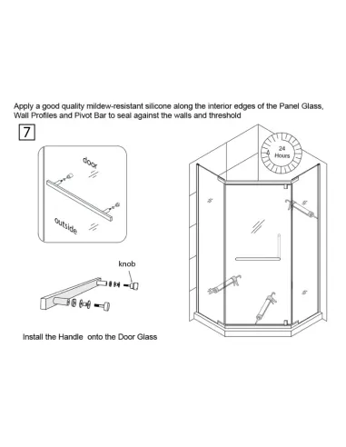 Душова кабіна без піддону Asignatura Turia 90х90 орна, п`ятикутна - 16