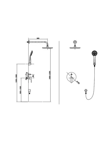 Душевая система без излива Asignatura 45547900 - 5