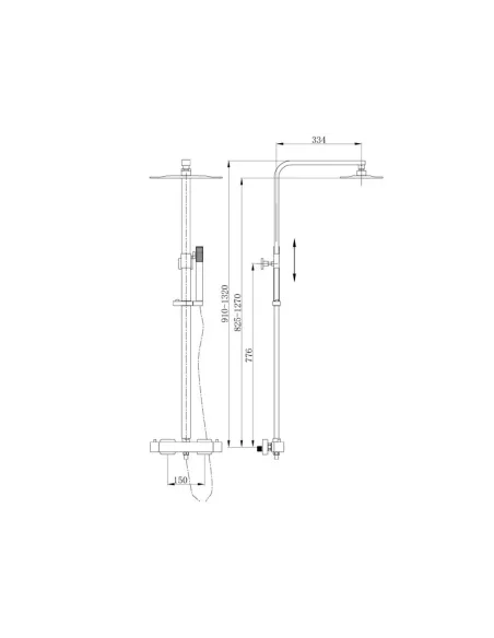 Душевая система с термостатом Asignatura Unique 85527802 без излива, черная - 2