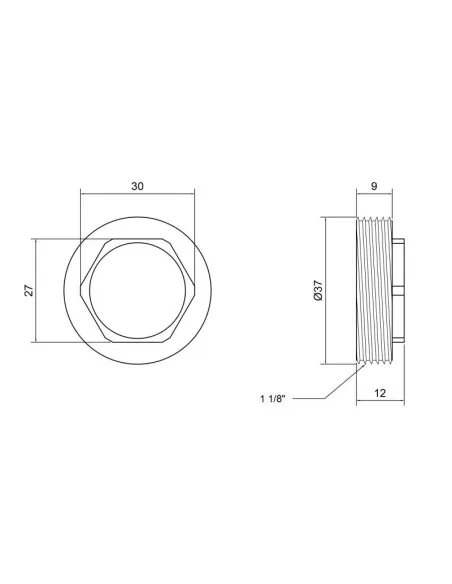 Гайка для картриджа Lidz CRM 46 03 001 35, 35 мм - 2
