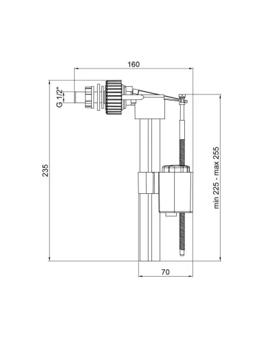 Запорная арматура на унитаз Lidz WHI 60 02 K002 01, 0,5 дюйма - 2