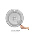 Миття для кухні з нержавіючої сталі Lidz 490-A Satin 0.6 мм, 490х490х160 мм - 3