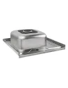 Миття для кухні з нержавіючої сталі Lidz 6060-L Satin 0.6 мм, 600х600х155 мм - 5