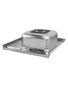 Мийка для кухні з нержавіючої сталі Lidz 6060-R Satin 0.6 мм, 600х600х155 мм - 5
