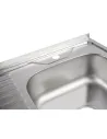 Мийка для кухні з нержавіючої сталі Lidz 6060-R Satin 0.6 мм, 600х600х155 мм - 6