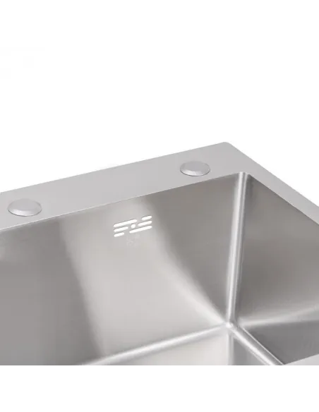 Мийка для кухні з нержавіючої сталі Lidz Brush H5845 3.0/1.0 мм з дозатором для миючого засобу - 6