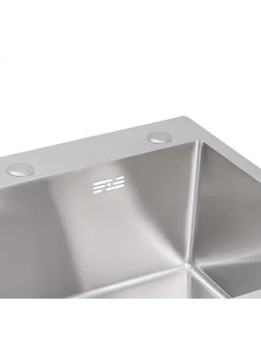 Мойка для кухни из нержавеющей стали Lidz Brush H6050 3.0/1.0 мм с дозатором для моющего средства - 6