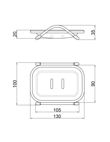 Мильниця Lidz PLA 120.02.03 біла, хром - 2