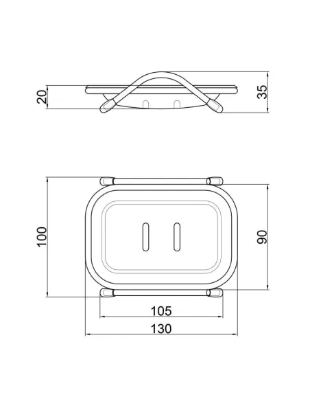 Мильниця Lidz PLA 120.02.03 біла, хром - 2