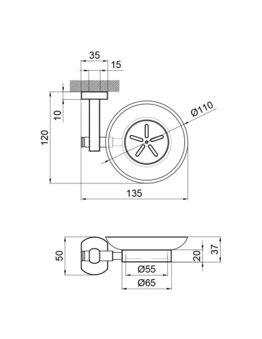 Мильниця настінна Q-Tap Liberty BLM 1159, чорна - 2