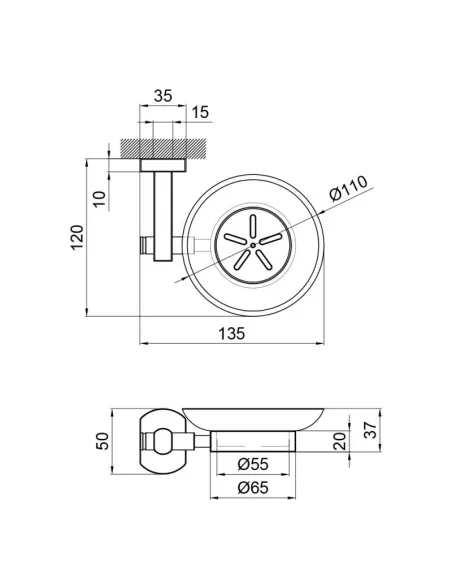 Мильниця настінна Q-Tap Liberty BLM 1159, чорна - 2