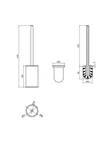 Йоршик для унітазу Q-Tap Liberty BLM 1157 - 1, чорний - 2