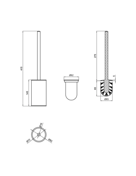 Йоршик для унітазу Q-Tap Liberty BLM 1157 - 1, чорний - 2
