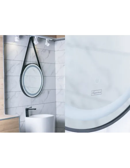 Зеркало Asignatura Unique 85401802 с LED подсветкой 600 мм, черное  - 3