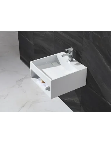 Раковина из искусственного камня Asignatura Monolith 25701804 подвесная, белая - 2