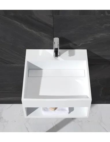 Раковина из искусственного камня Asignatura Monolith 25701804 подвесная, белая - 3