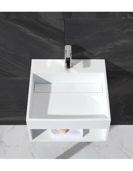 Раковина из искусственного камня Asignatura Monolith 25701804 подвесная, белая - 3