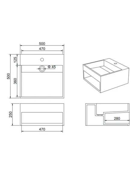 Раковина из искусственного камня Asignatura Monolith 25701804 подвесная, белая - 5