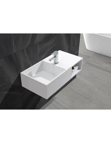 Раковина из искусственного камня Asignatura Monolith 25721804 подвесная, белая - 3