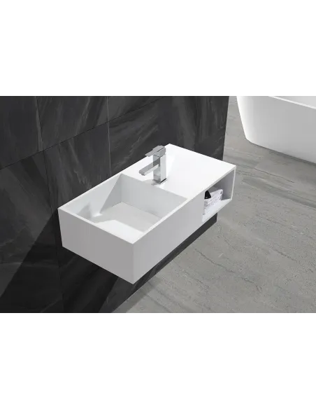 Раковина из искусственного камня Asignatura Monolith 25721804 подвесная, белая - 3