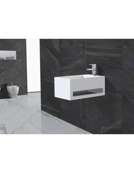 Раковина из искусственного камня Asignatura Monolith 25731804 подвесная, белая - 3