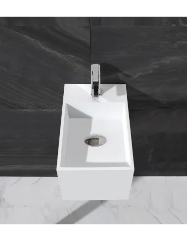 Раковина из искусственного камня Asignatura Monolith 25731804 подвесная, белая - 4