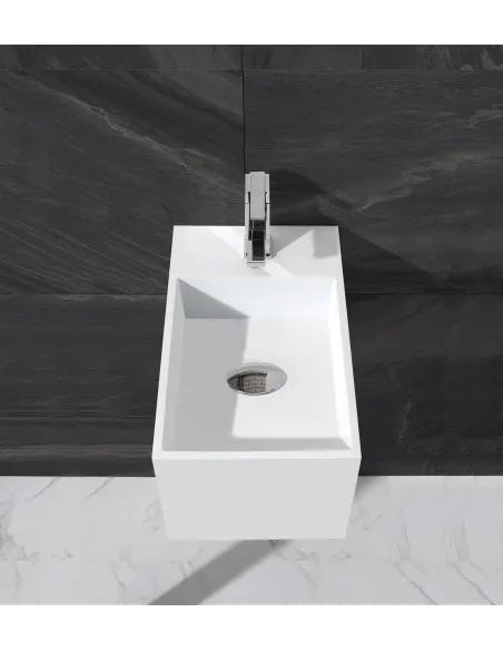 Раковина из искусственного камня Asignatura Monolith 25731804 подвесная, белая - 4