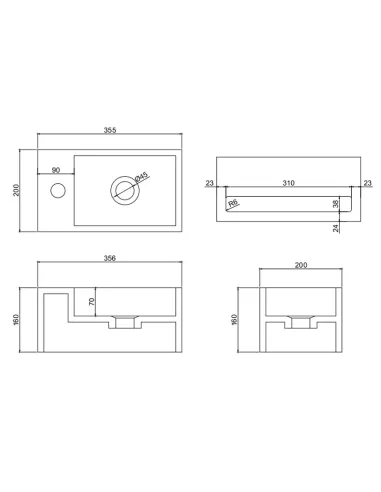 Раковина из искусственного камня Asignatura Monolith 25731804 подвесная, белая - 6