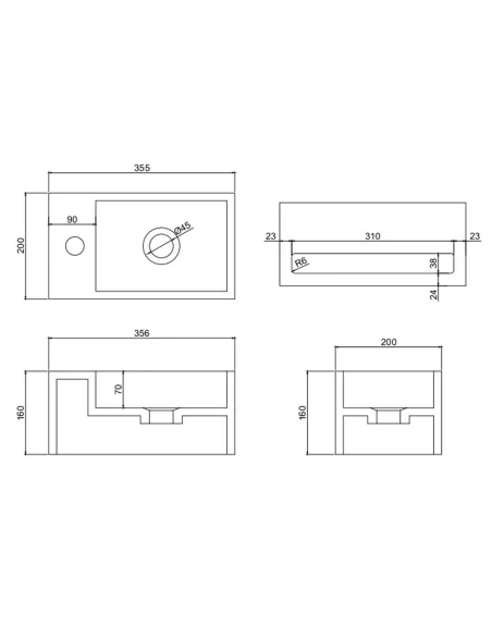 Раковина из искусственного камня Asignatura Monolith 25731804 подвесная, белая - 6