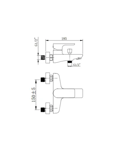 Смеситель для ванны с душем Asignatura Delight 75502800 хром - 6
