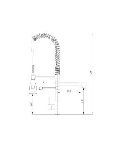 Смеситель для кухни с подключением к фильтру Asignatura Industrial 80545600 с гибким изливом - 3