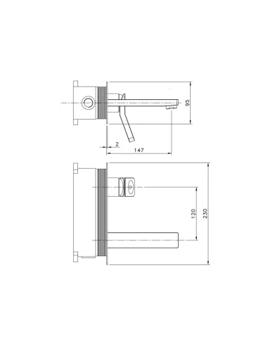 Смеситель для умывальника скрытого монтажа Asignatura Unique 85501902 черный - 4