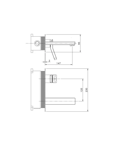Смеситель для умывальника скрытого монтажа Asignatura Unique 85501902 черный - 4