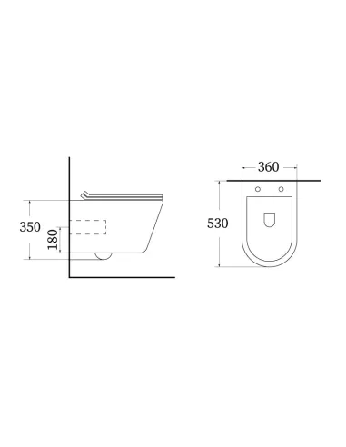 Безободковый унитаз подвесной Asignatura Rimless Simple Bend 37832805 сиденье микролифт - 2