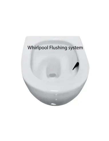 Безободковый унитаз подвесной Asignatura Whirpool Simple Bend 37822805 сиденье микролифт - 3