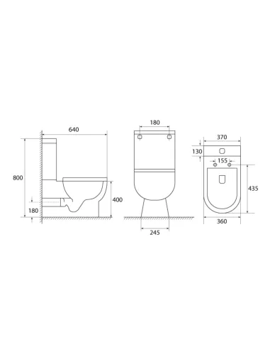 Безободковый унитаз-компакт Asignatura Rimless Simple Bend 37822505 сиденье микролифт - 12