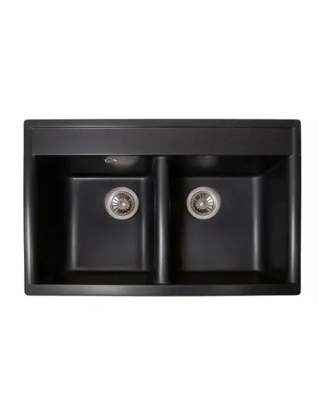 Мийка для кухні з граніту Romzha Valuri 78-2D Antracit 901, 780х510х217 мм - 1